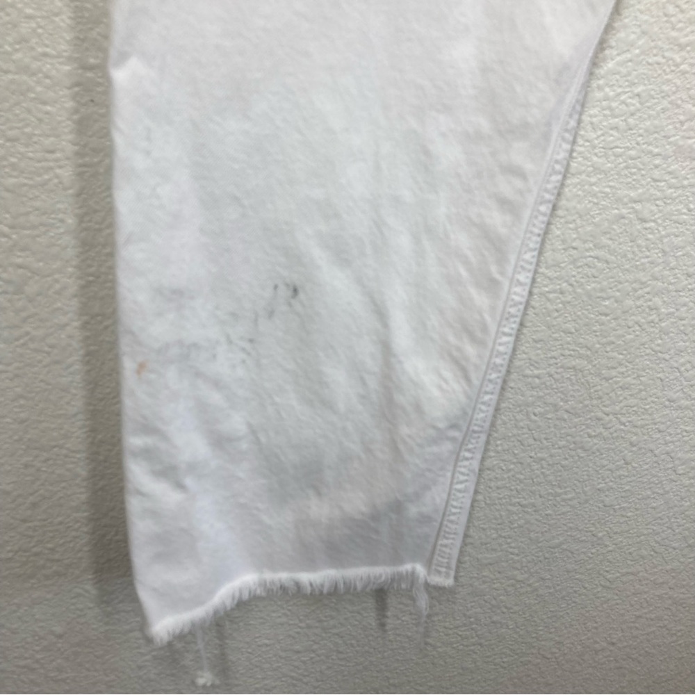Mango Havana Straight Cropped High Waist Jeans Size 8 White Cotton Button Fly - Picture 6 of 16